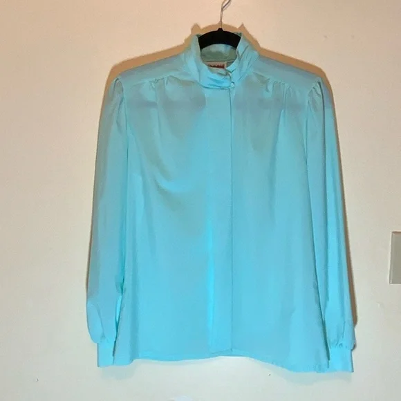VTG Sea green blouse - Picture 7 of 8